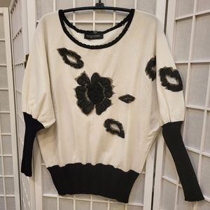 Italian designer Maria Grazia Severi top in Black & White, sz 8, EUC